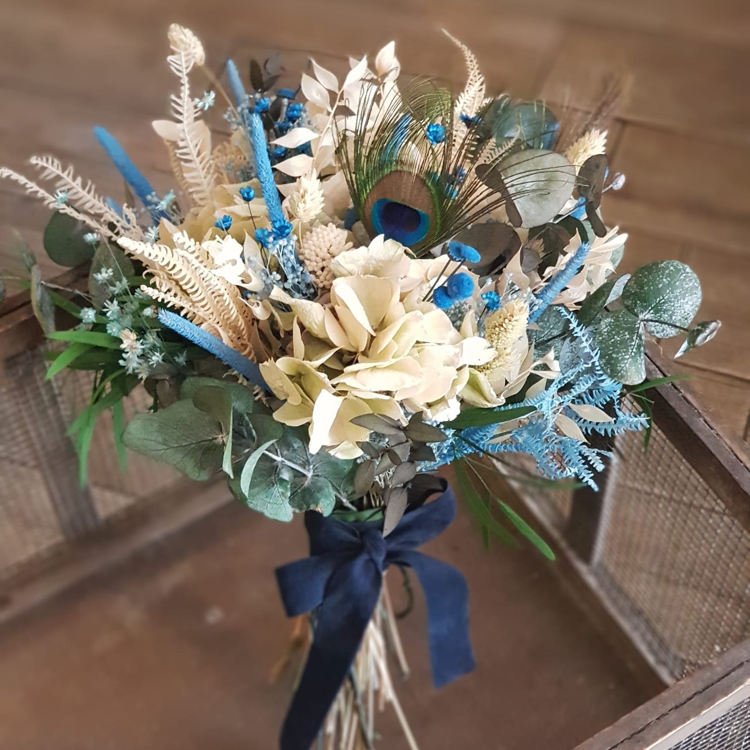 Humildad pantalones borgoña Ramo de Novia Royal Blue - Flores secas en Elche - FlowerShop Elche